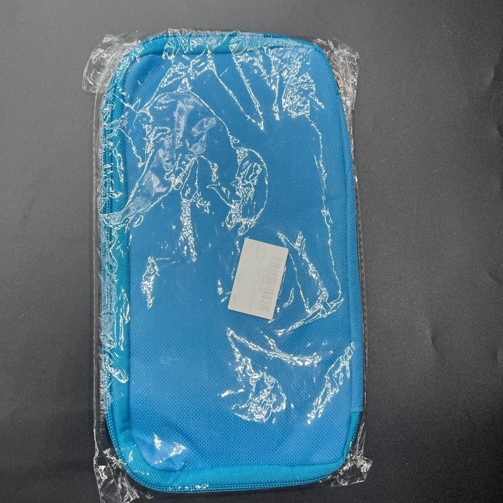 Blue Travel Organizer/ passport holder with Orange Logo